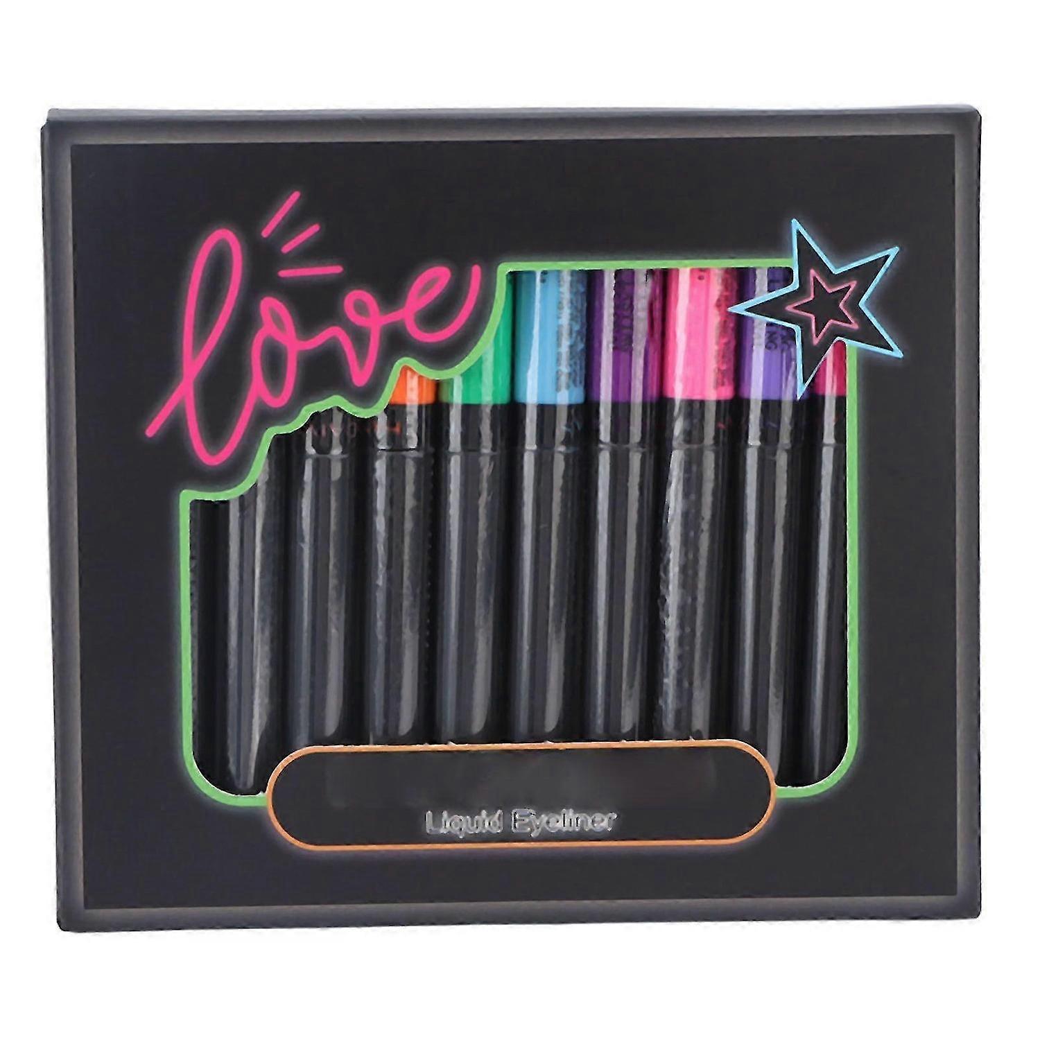 2025 Latest Model 12 Colors Eyeliner Set UV Fluorescent Quickly Drying Long La...