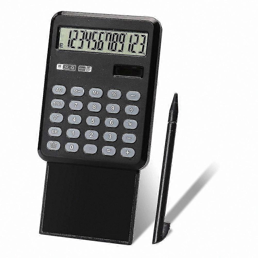 Dual-Powered Calculator with Writing Pad, 12-Digit Display, Portable Desktop Design for Everyday Use