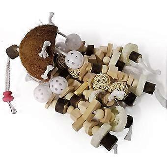 Großer Vogel Papagei Spielzeugkäfig Natürliche Holzblöcke Vogel Kauspielzeug Papageienkäfig Biss Spielzeug| Vogel Spielzeug