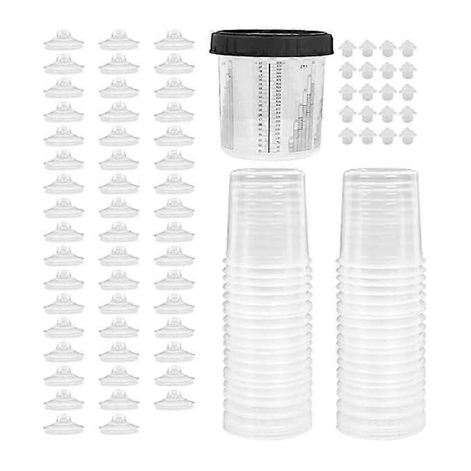 Paint Cup Liner and Lid System, 20Oz Kit - 50 Lids 50 Liners