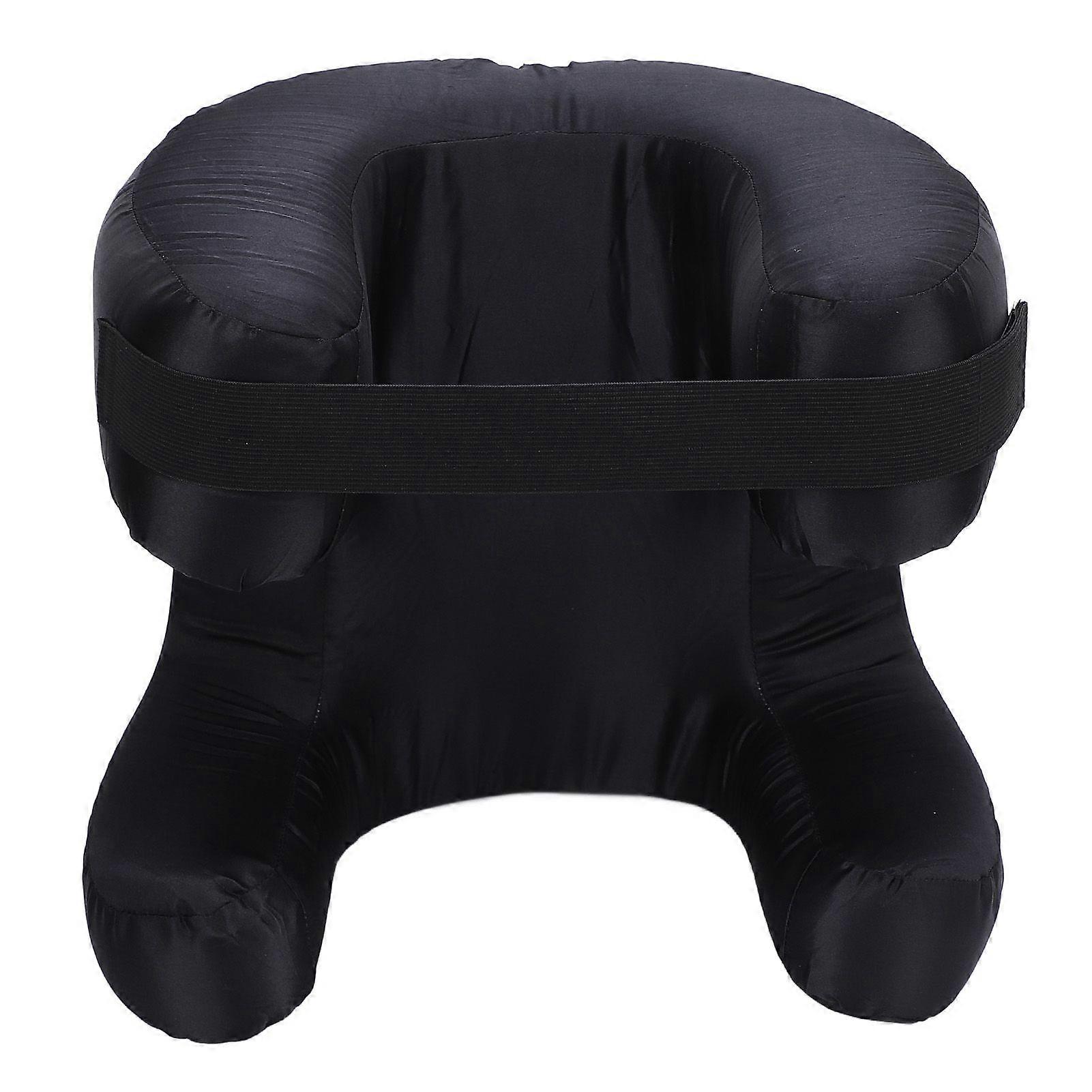 Face Pillow Silk Fabric Memory Foam Soft Cushioning Ergonomic Beauty Pillow for Back Sleep Black