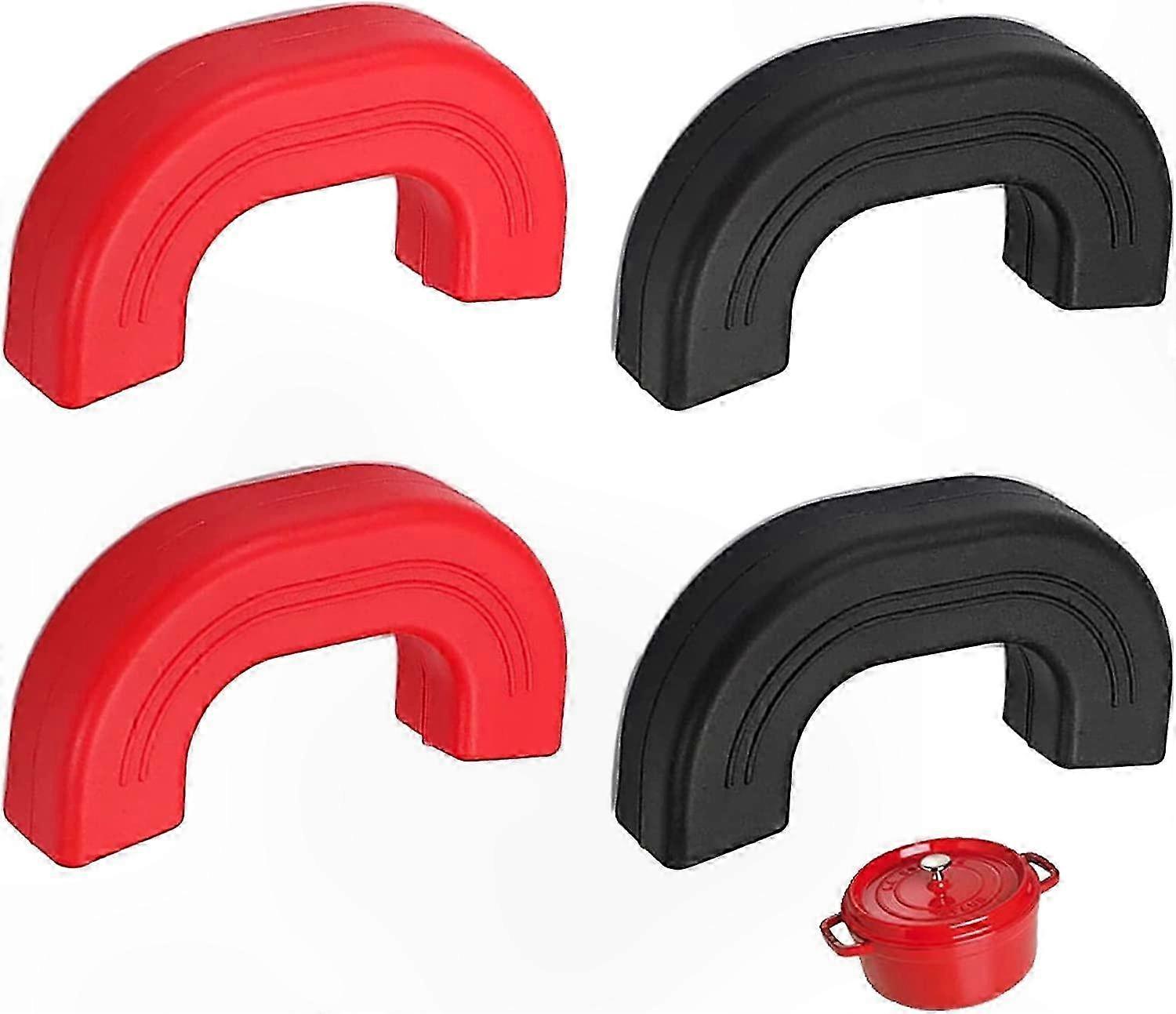 Silicone Pot Handle Covers for Frying Pans and Cast Iron Cookware, Heat Resistant and Non-Slip, 4 Pieces