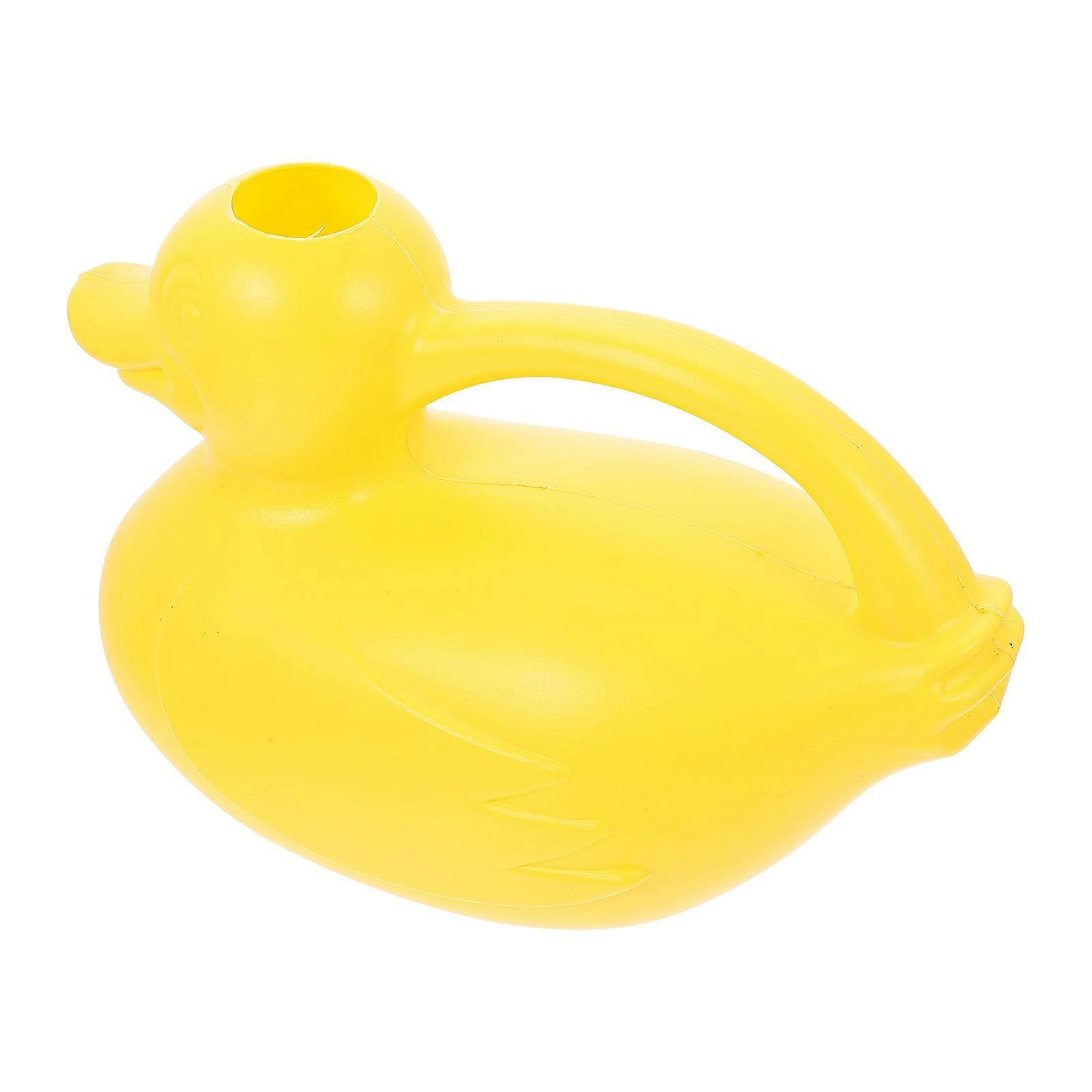 Adorable Duck Shape Watering Can for Garden Use Plastic Yellow