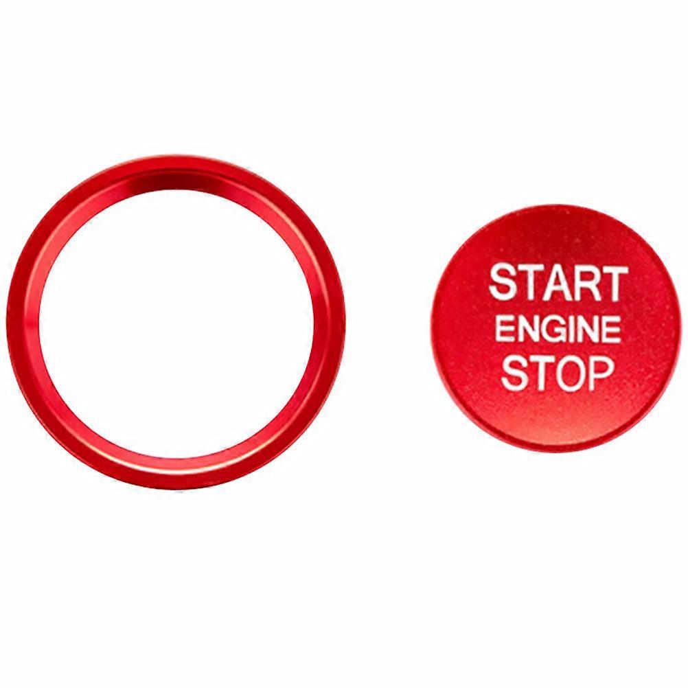 Engine Start Stop Button Ring Ignition Push Button Cover for Car 2Pcs Set