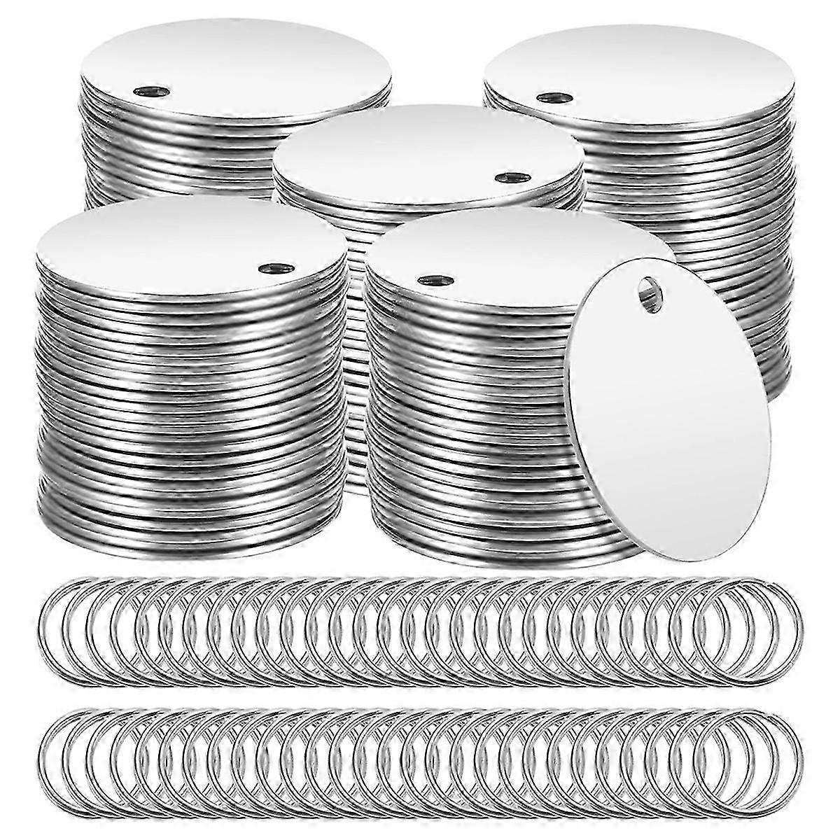 120pcs Stamping Blank Tags -1.2 Inch Round Stamping Blanks with Holes