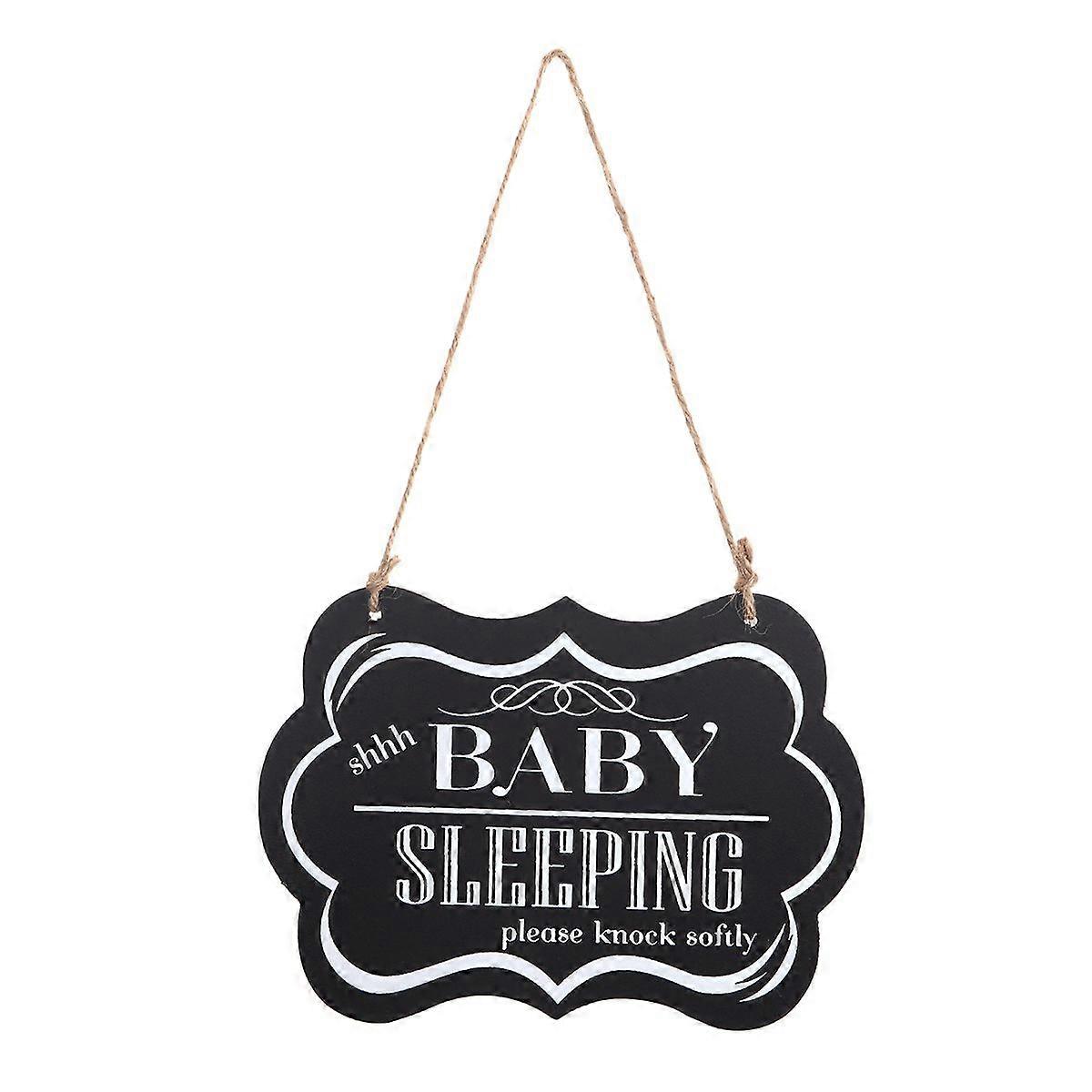 « chut bébé sommeil s’il vous plaît frapper doucement » suspendu bois signe décoratif