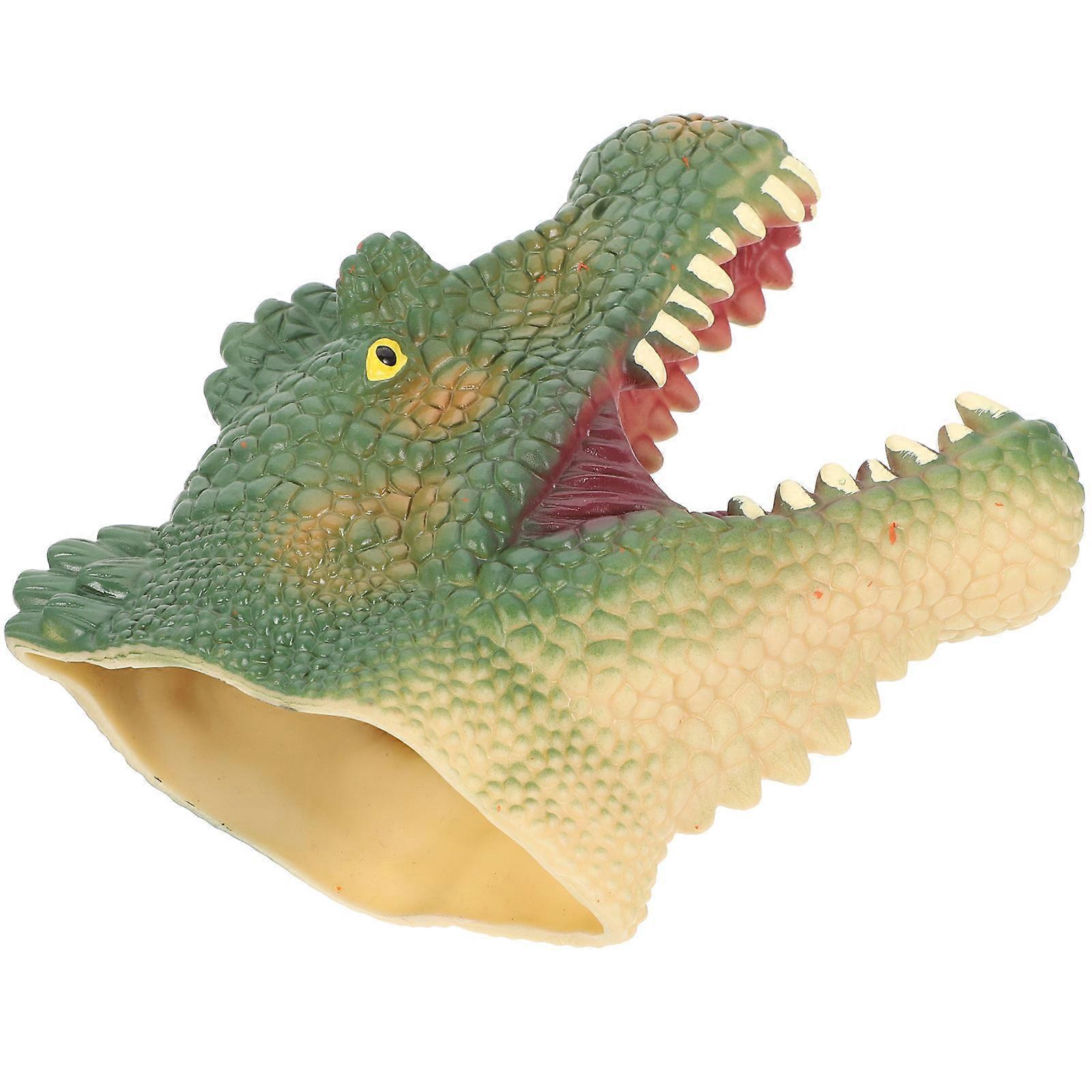 Soft Plastic Dinosaur Hand Puppet Toy for Kids Playing Assorted Color