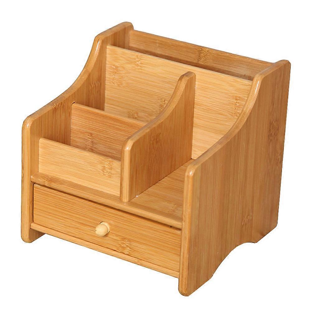 Chocolate Remote Control Storage Box with Drawer for Desktop Storage
