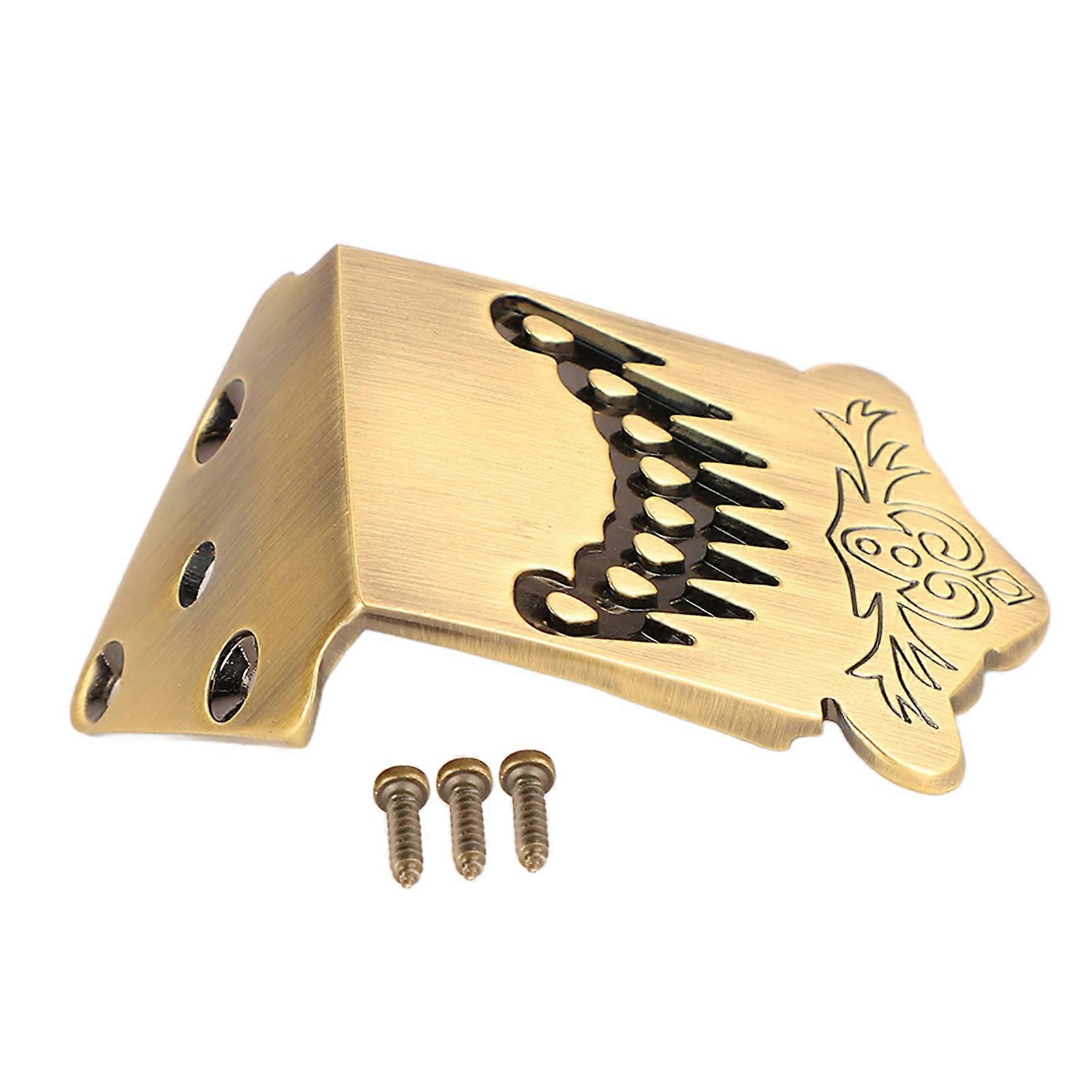 8-String Mandolin Tailpiece Metal Bronze Feather Pattern Durable