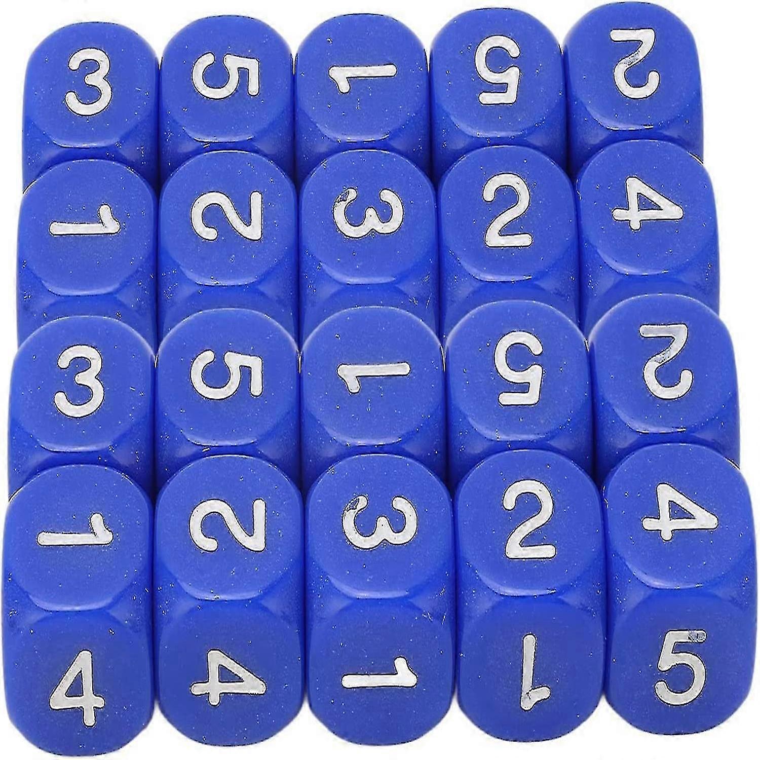 Ritoeasysports Number Dice 20pcs Lightweight Plastic 6 Sides Mini Number Dice Round Corner Dice Set For Board Game Teaching Tools (orange)