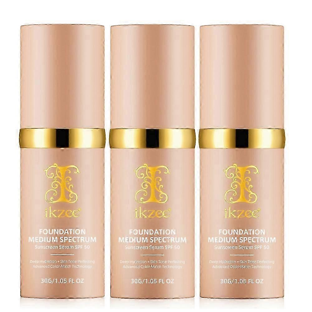 4 in 1 Foundation with SPF 50+, Hydrating Color Changing Foundation Longwearing & Waterproof, Medium Spectrum for Gym, Sport, Dancing