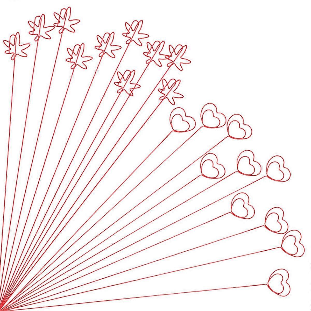 20 Pcs Gold Flower Card Holder Sticks,heart, maple leaf