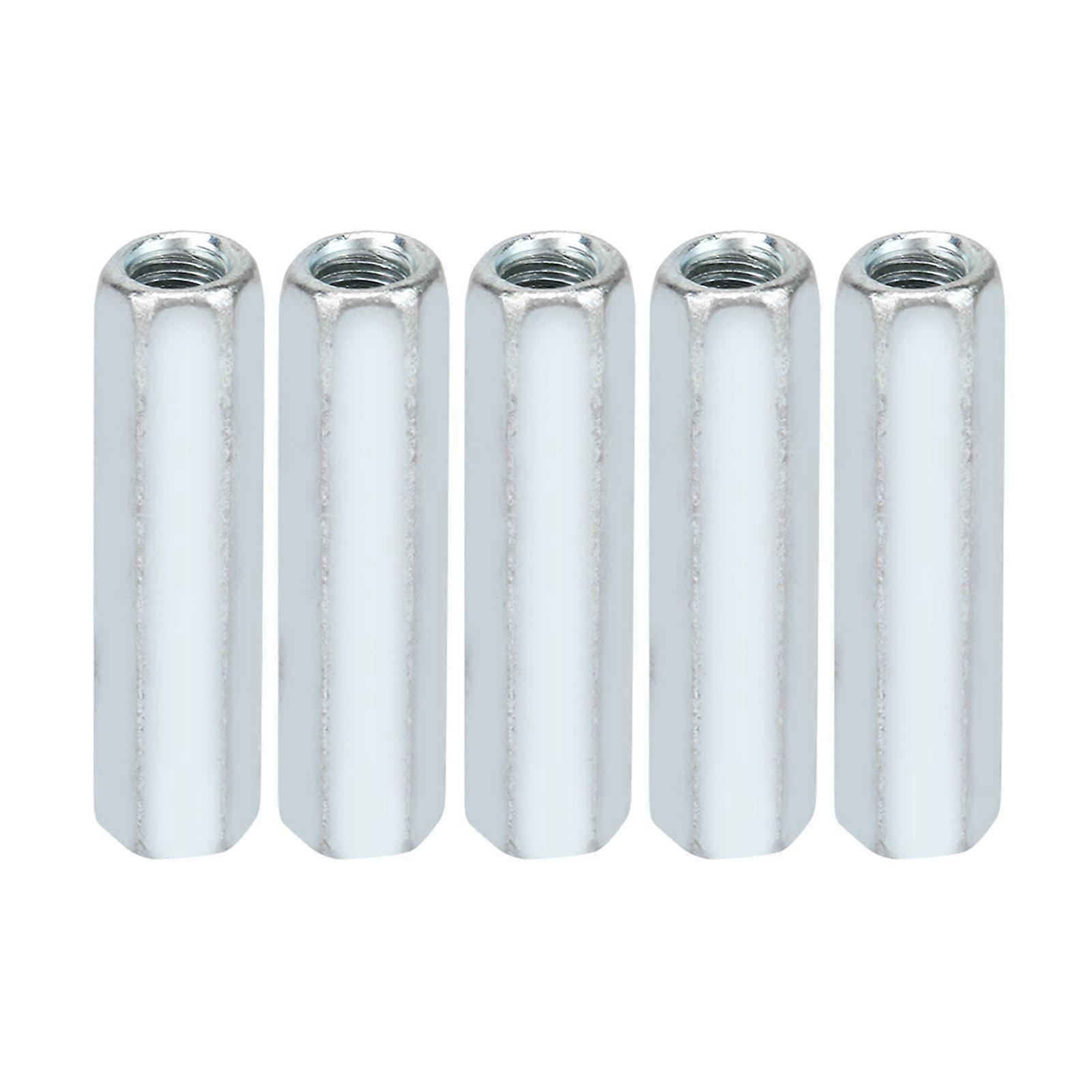 5pcs M6 x 40 Long Shank Hex Socket Nuts Threaded Spacers
