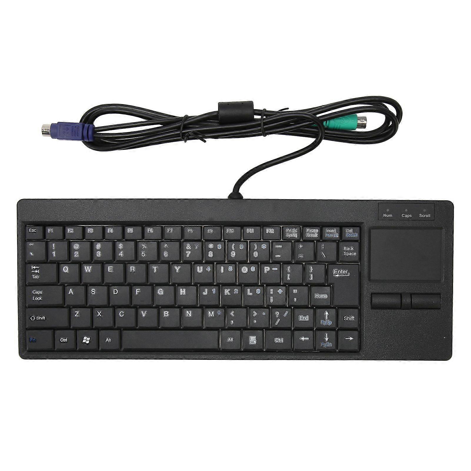 Industrial Keyboard Touchpad Wired Connection X Scissor Foot Plug and Play IPC Keyboard for Industry Control PS2 Interface Without HUB Function