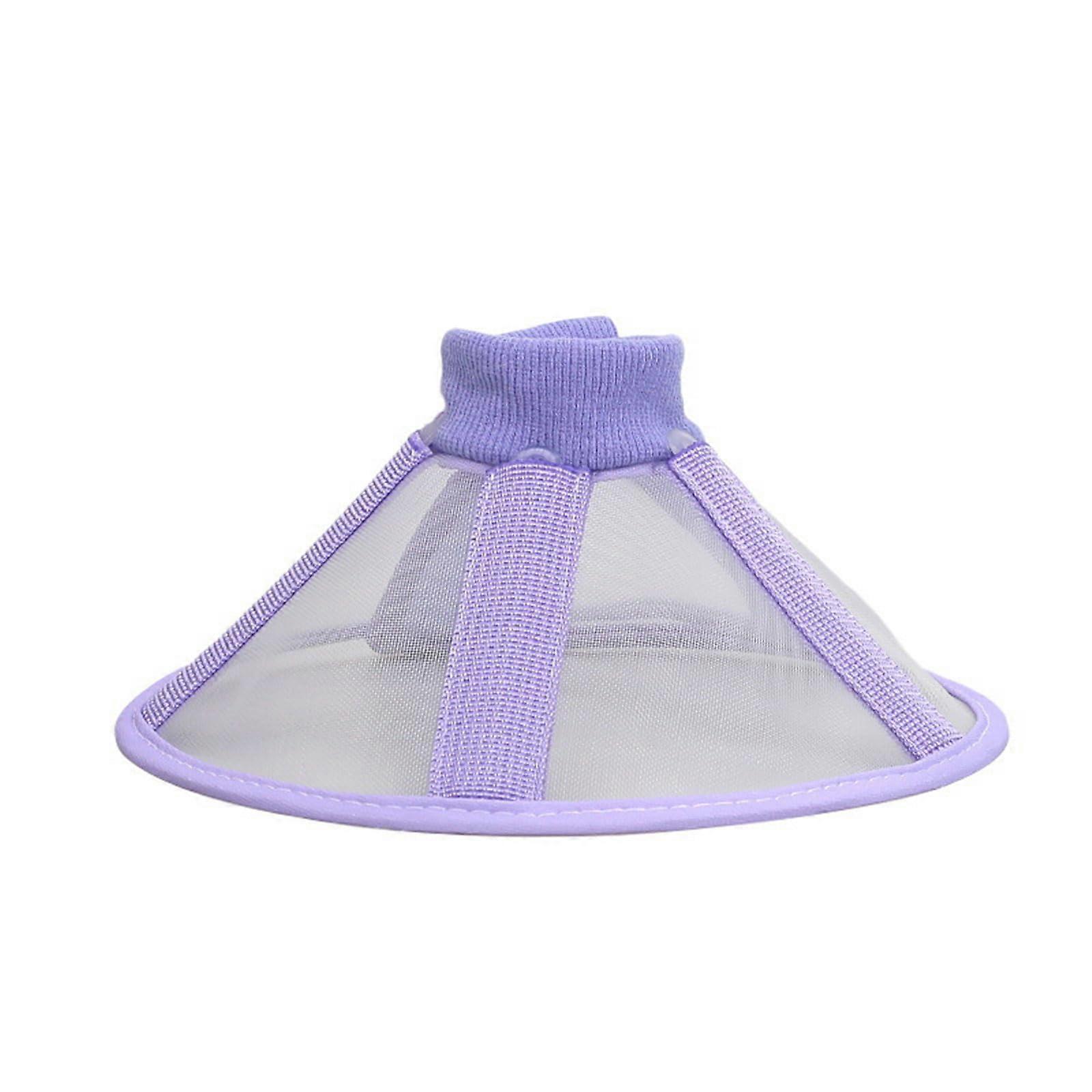 Elizabeth Collar Mesh Net For Dogs And Cats Adjustable Wound Recovery Post Surgical Purple Size M