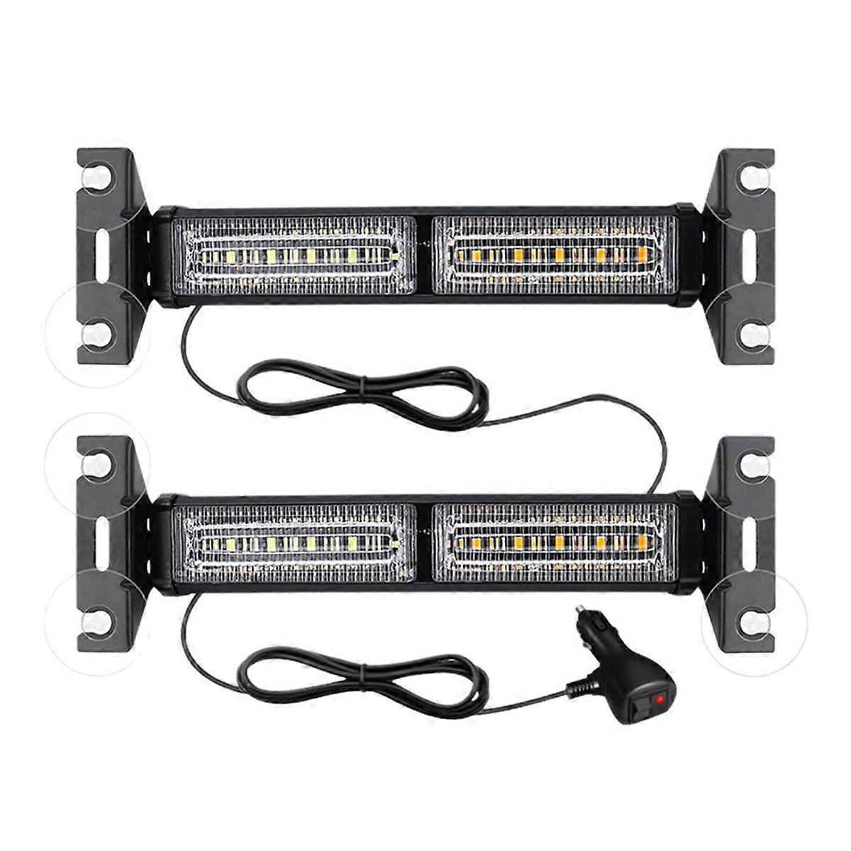 LED Emergency Strobe Light 18 Flashing Car Warning Light Safety Windshields Light 12-30V for Car ATV