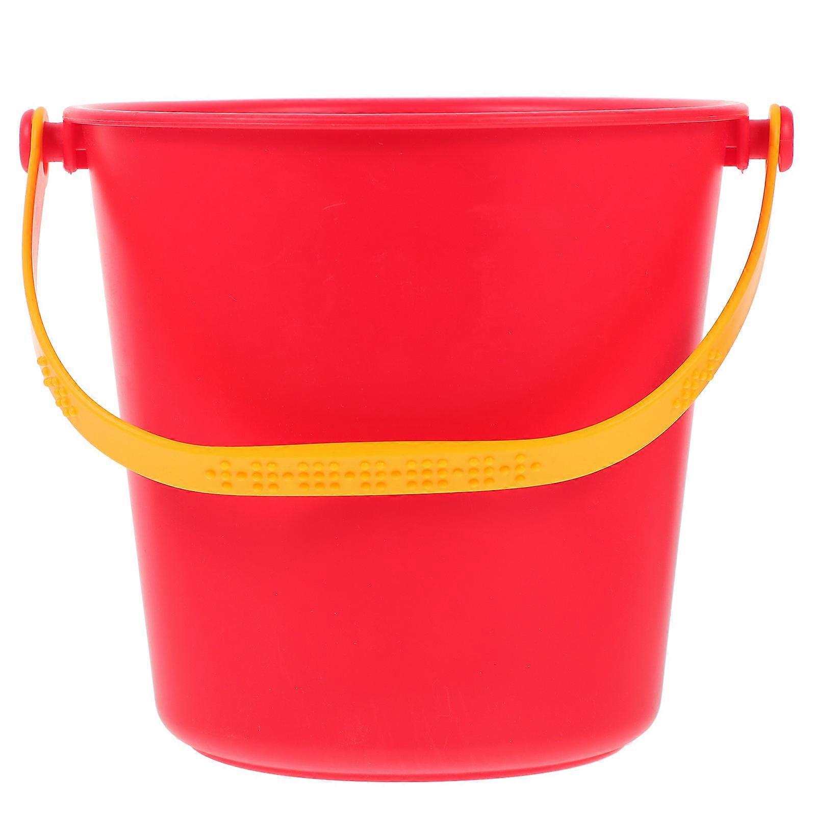 Snow Bucket Toy Beach Sand Bucket for Storage Lightweight Red Plastic