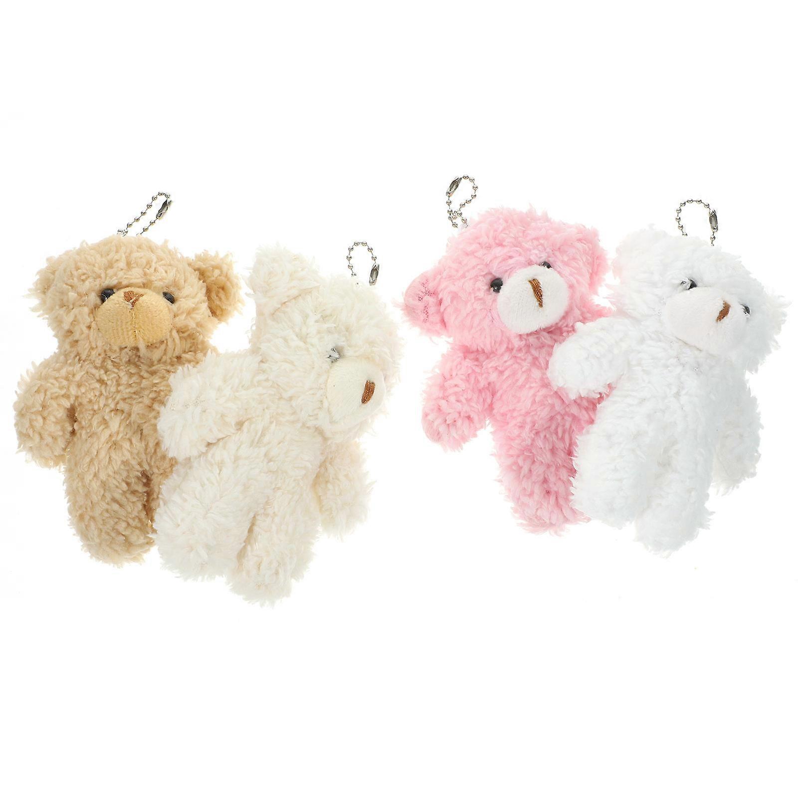 Small Bear Plush Bear Keychain Pendants for Decoration 12Pcs Assorted Color