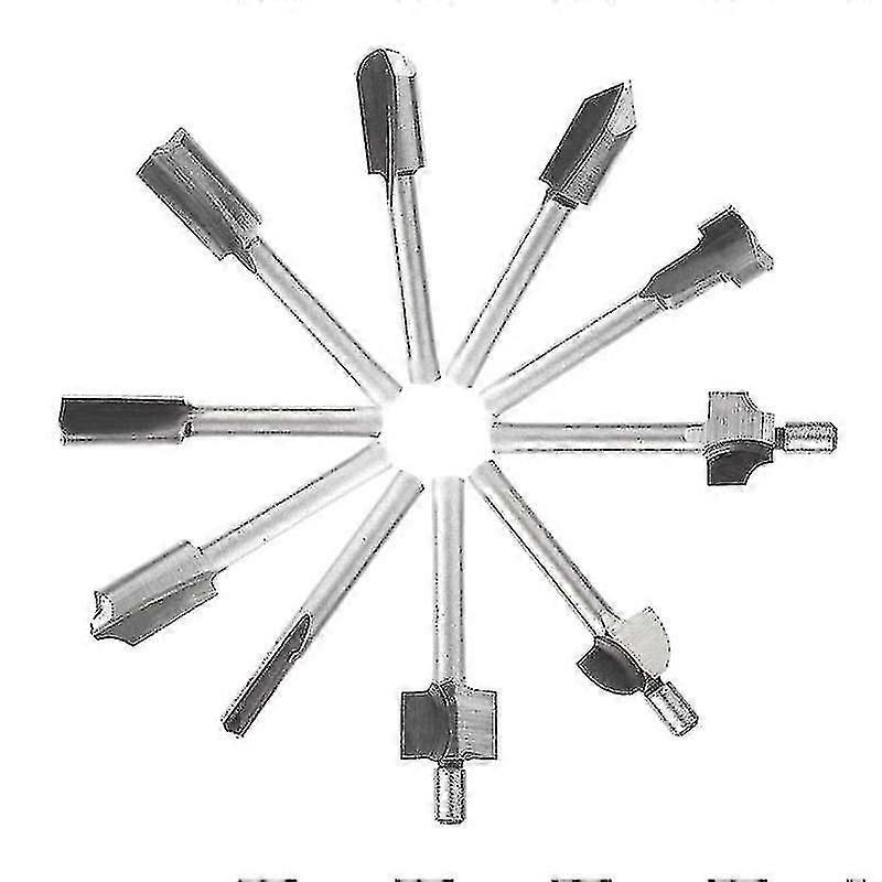10pcs 1/8 "3mm Shank Hss Router Bits Milling Wood Engraving For Dremel Rotary Tool Milling Bits Routing For Diy Carpentry Engraving