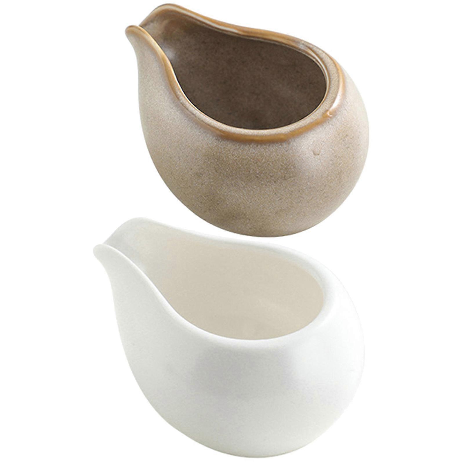 Ceramic Small Sauce Pitcher for Kitchen Use 6Pcs Assorted Color Pack