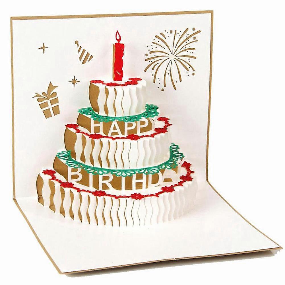 3D Up Birthday for Creative Message Greeting 3Pcs Gold