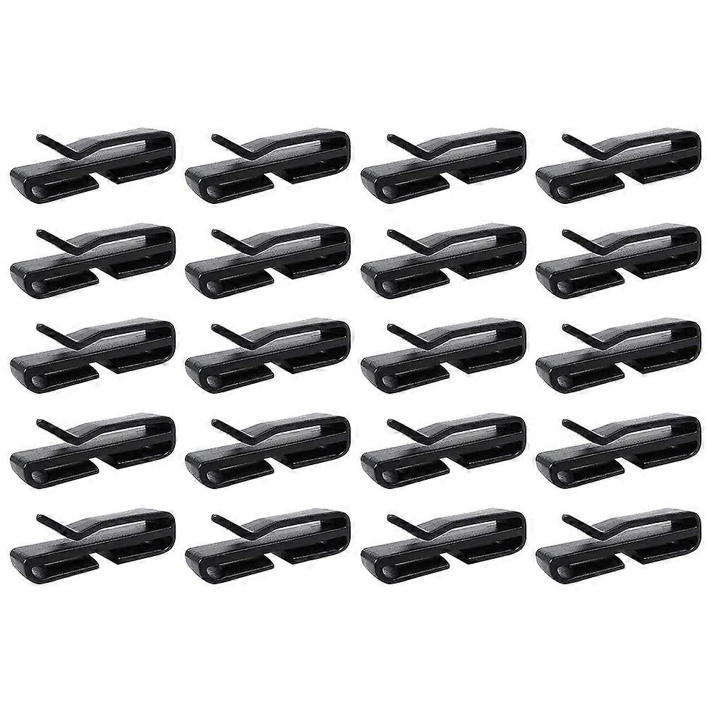 20Pcs Outdoor Skiing Backpack Buckles Fix Binding Clips for Black Plastic Backpacks