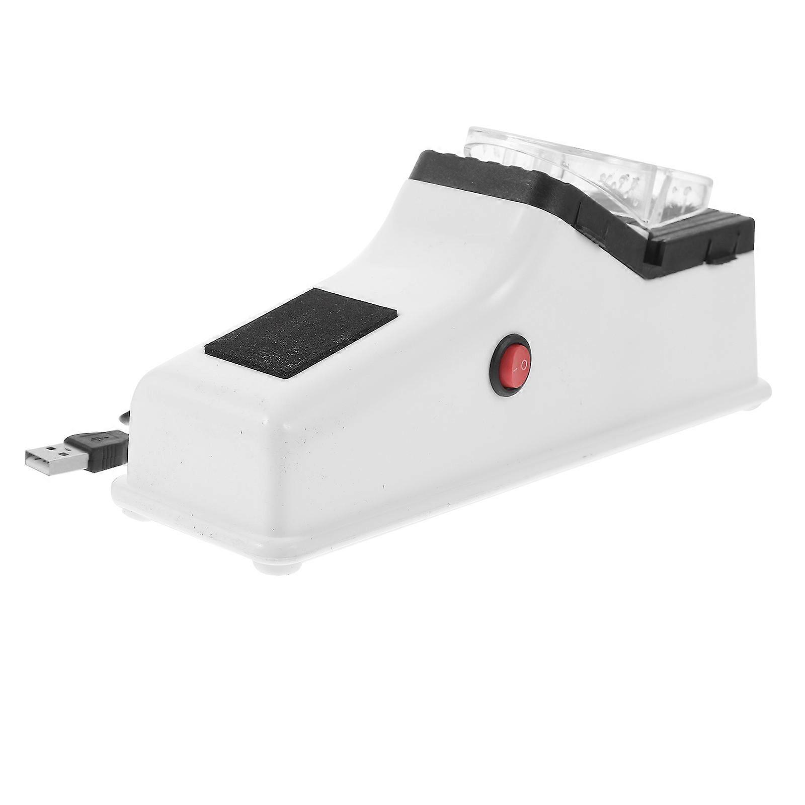 Electric Cutting Tool USB Sharpener Kitchen Use Sharpening Ergonomic Handle White 1Set