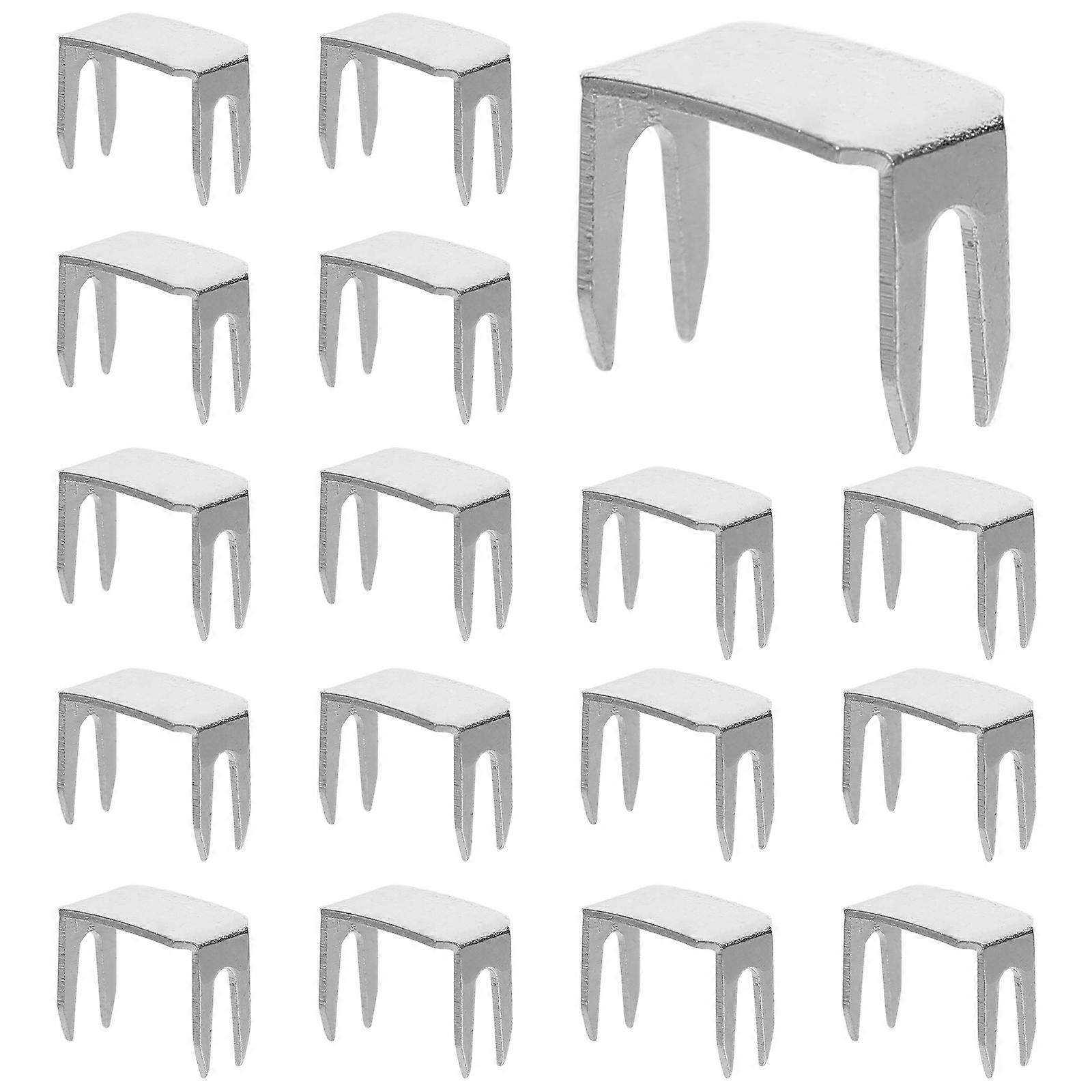 Zipper Lock Zipper Stopper Four-Pronged Style Preventing Slipping Silver 20Pack