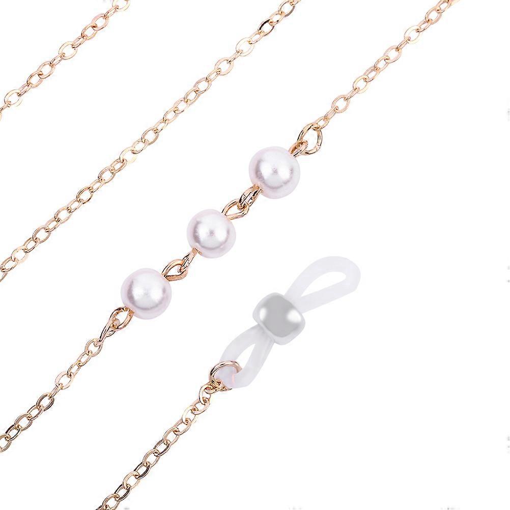 Sunglasses Holder Strap Anti-Skid Function for Eyeglass 2Pcs Golden Chain