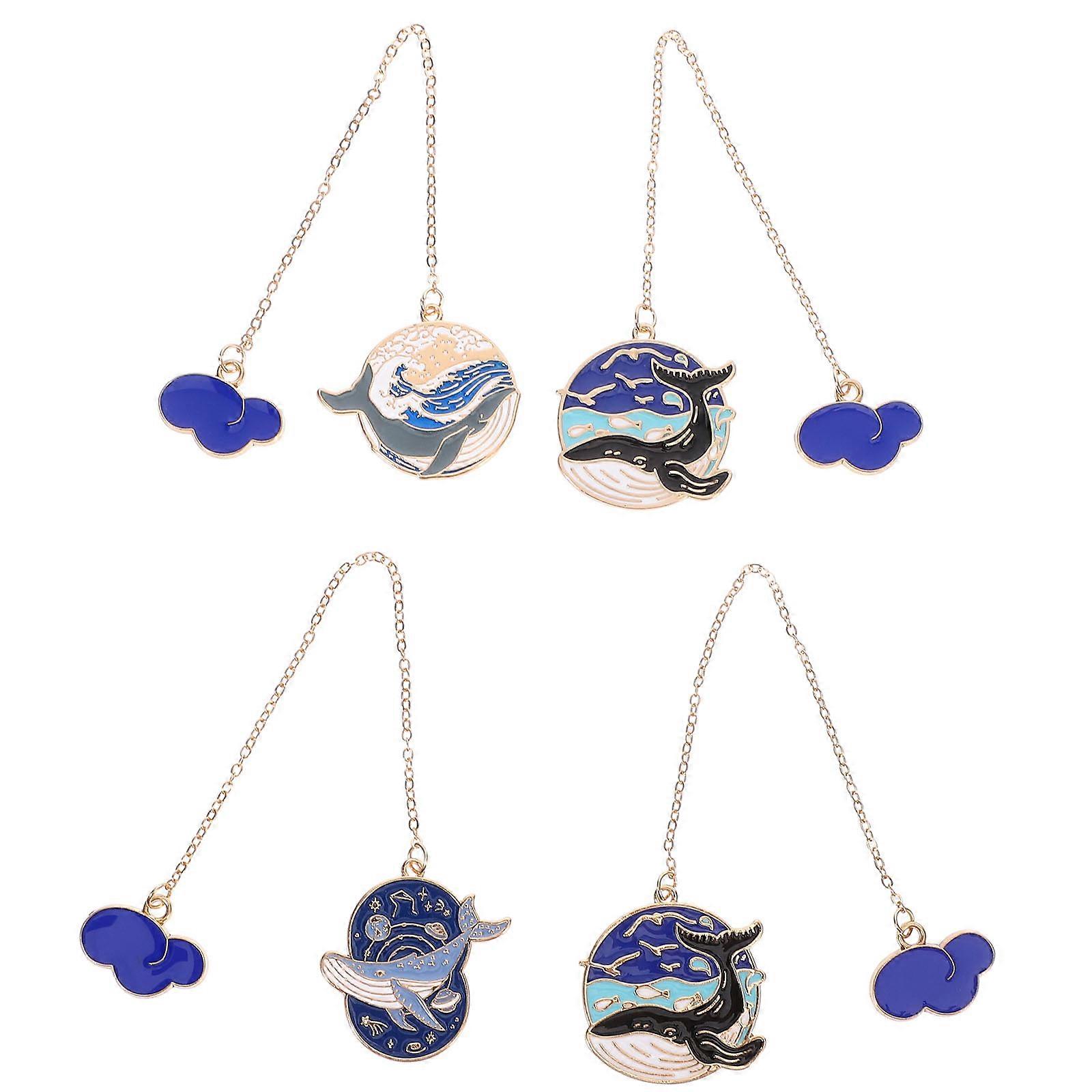 Blue Whale Bookmarks Pendant for Decoration Use 8Pcs Stationery Labels