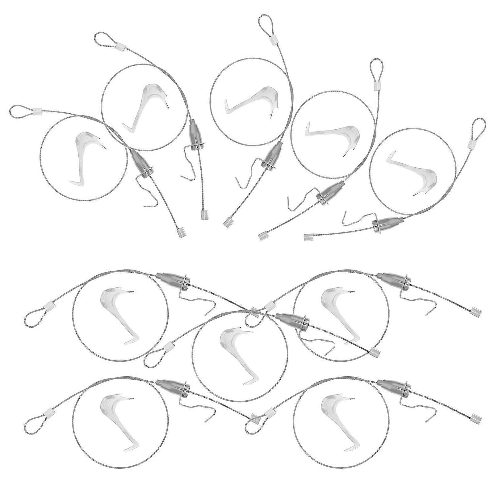 Picture Hanging Wire Hooks Kit for Art Hanging 20Sets Silver Rope