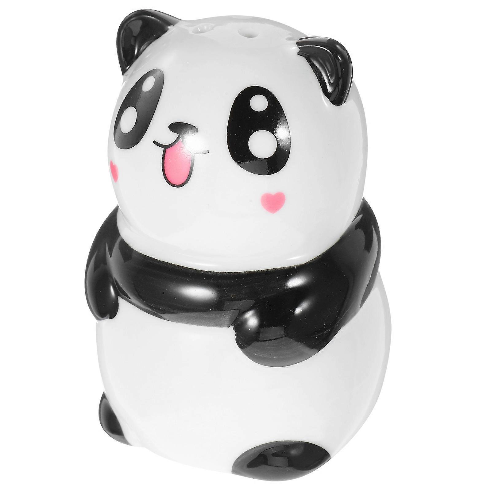 3Pcs Ceramic Condiment Storage Cartoon Panda Shaped Spice Jar Ideal For Barbecues And Restaurants Featuring Simple Design