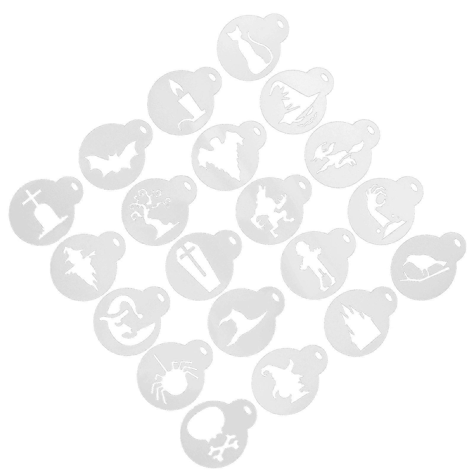 Plastic Halloween Stencils for Coffee Painting 48Pcs Package