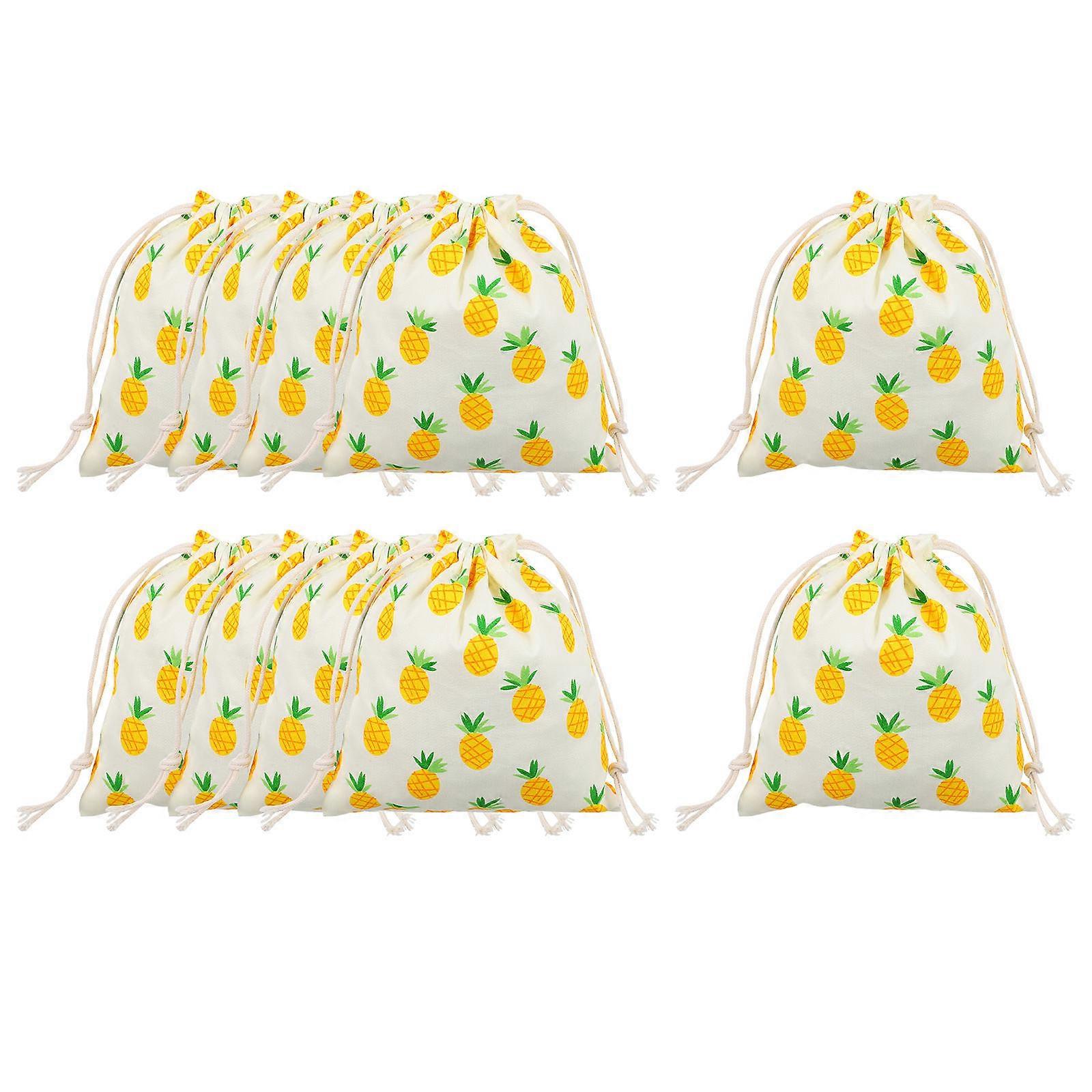 Gift Bag for Storage Use 60Pcs Yellow Cute Pineapple Pattern Bags