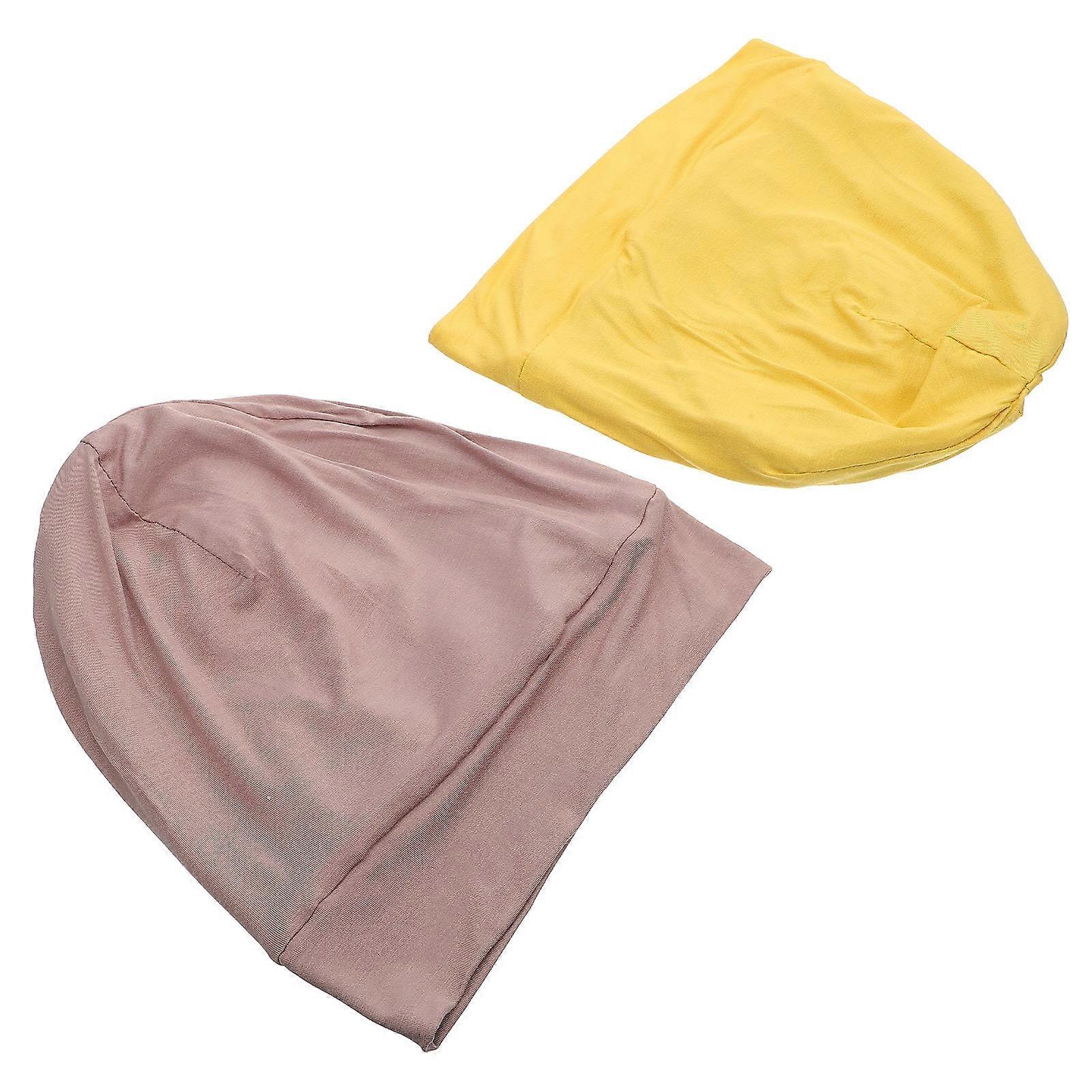 Ladies Sleep Hats Cotton Hats For Women Household 25x21cm Keeps Pillowcase Clean 2Pcs