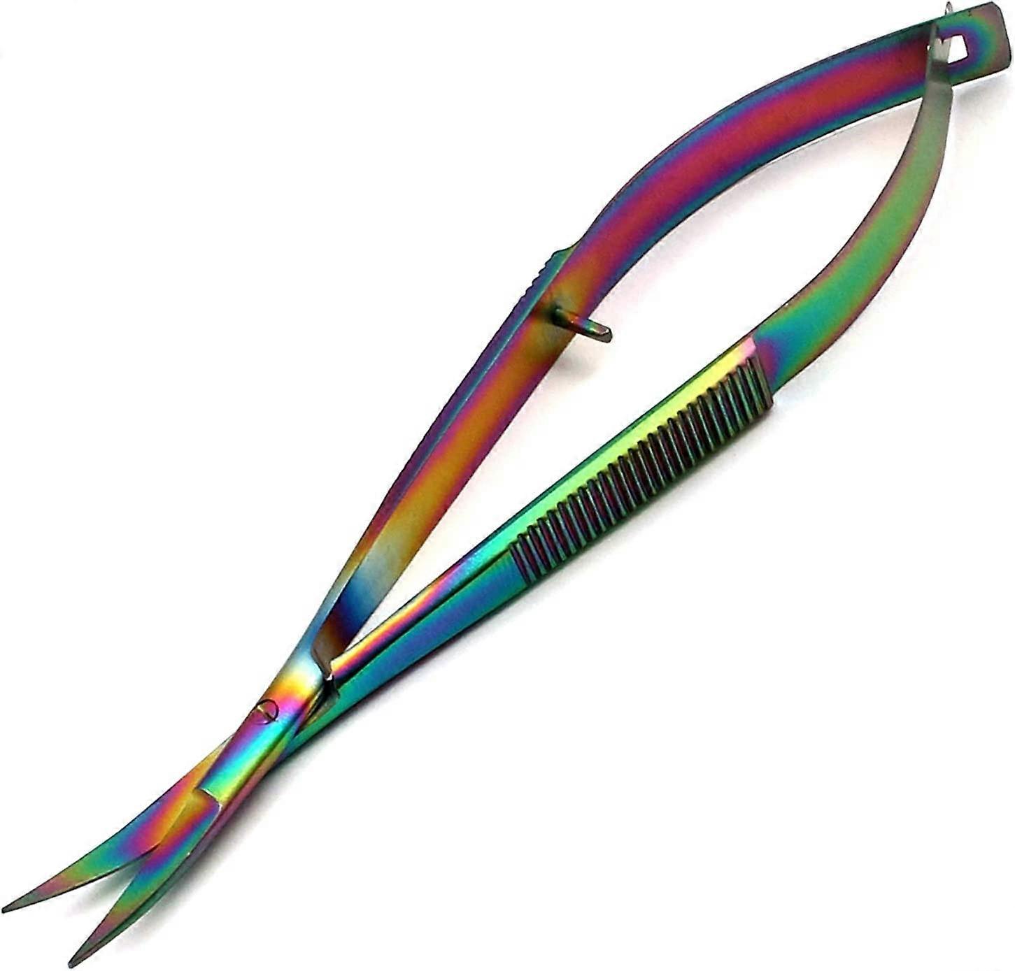 2pcs CURVED COLORED TITANIUM TIPPED EZ (4.5IN) EMBROIDERY SCISSORS