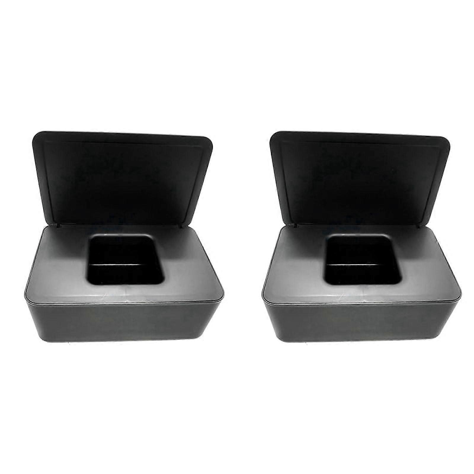 2X Wet Tissue Box with Lid, Pumping Box, Wet Tissue Box, Household Dustproof Desktop Sealed Wet Tissue Box Storage Box
