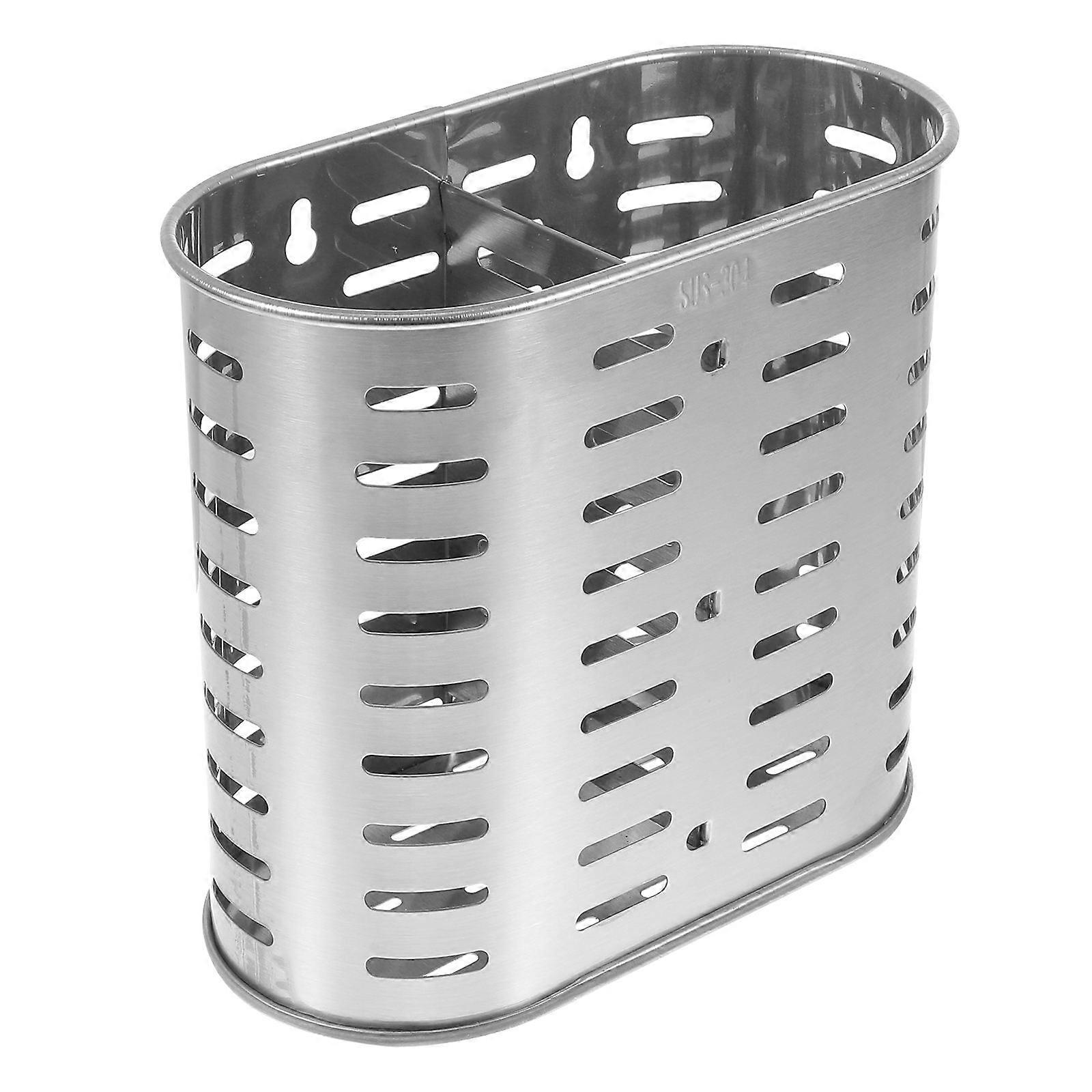 Silver Tableware Storage Bucket for Storage 2Pcs Kitchen Use