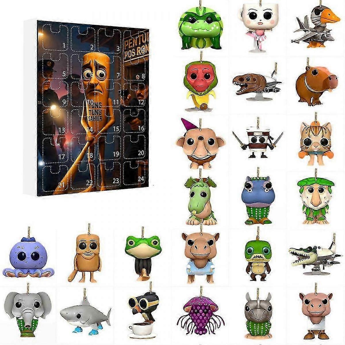 2025 Advent Calendar with 2D Acrylic Keychain - 24 Days of Italian Animal Brainrot Designs