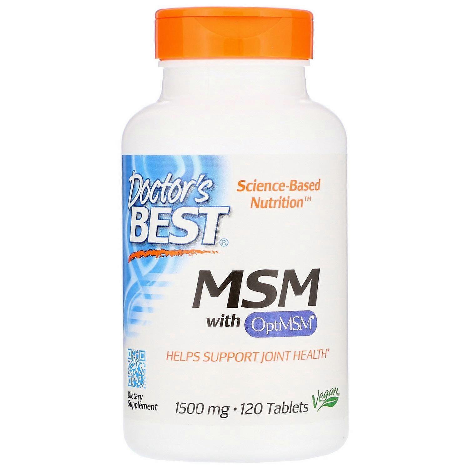 Doctor's Best, MSM with OptiMSM, 1,500 mg, 120 Tablets
