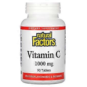 Natural Factors, Vitamin C, Plus Bioflavonoids & Rosehips, 90 Tablets