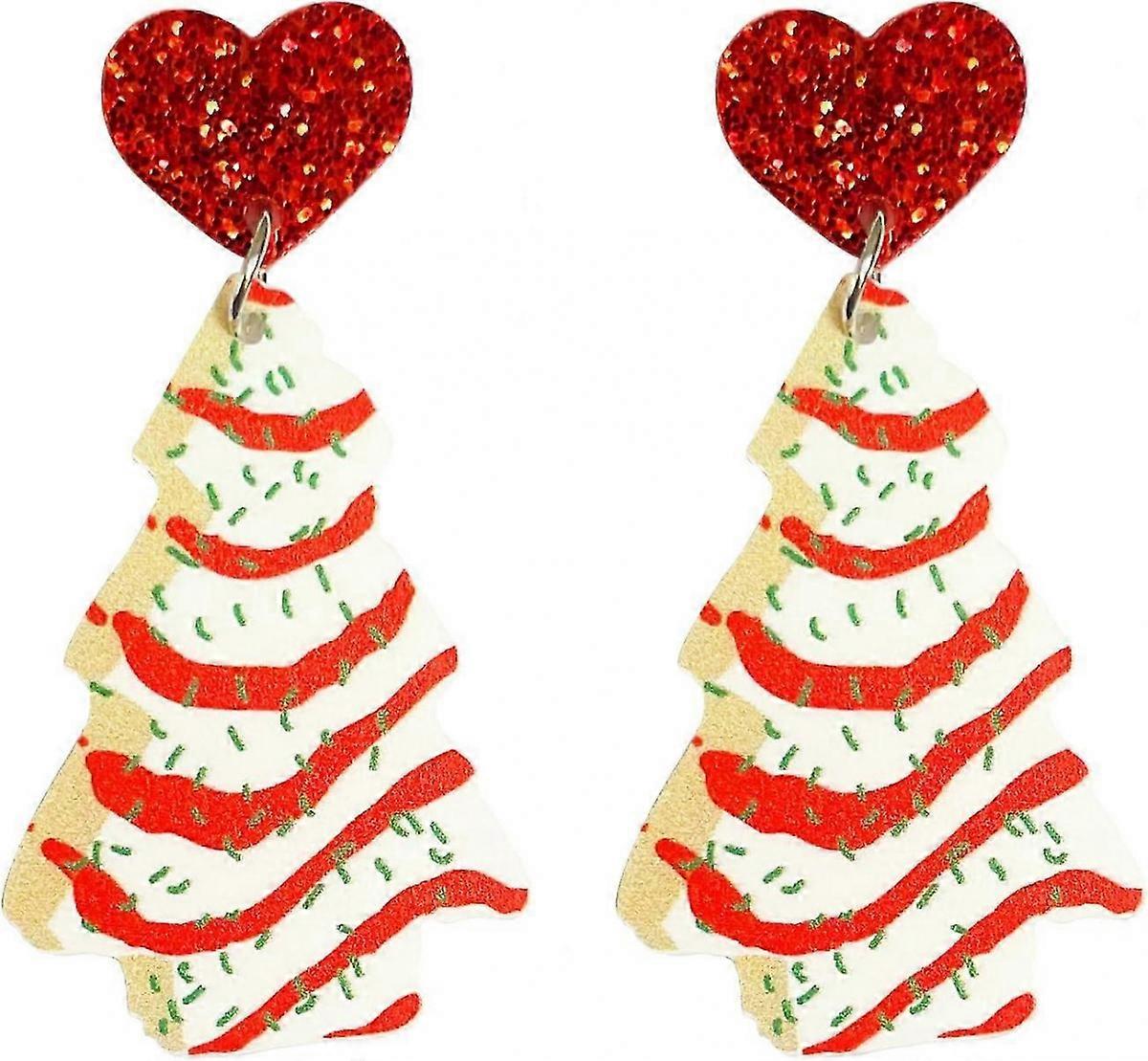 أقراط شجرة عيد الميلاد الأكريليك أقراط عيد الميلاد عطلة ملونة شجرة عيد الميلاد قطرة تتدلى أقراط لهدايا مجوهرات عيد الميلاد للفتيات والنساء