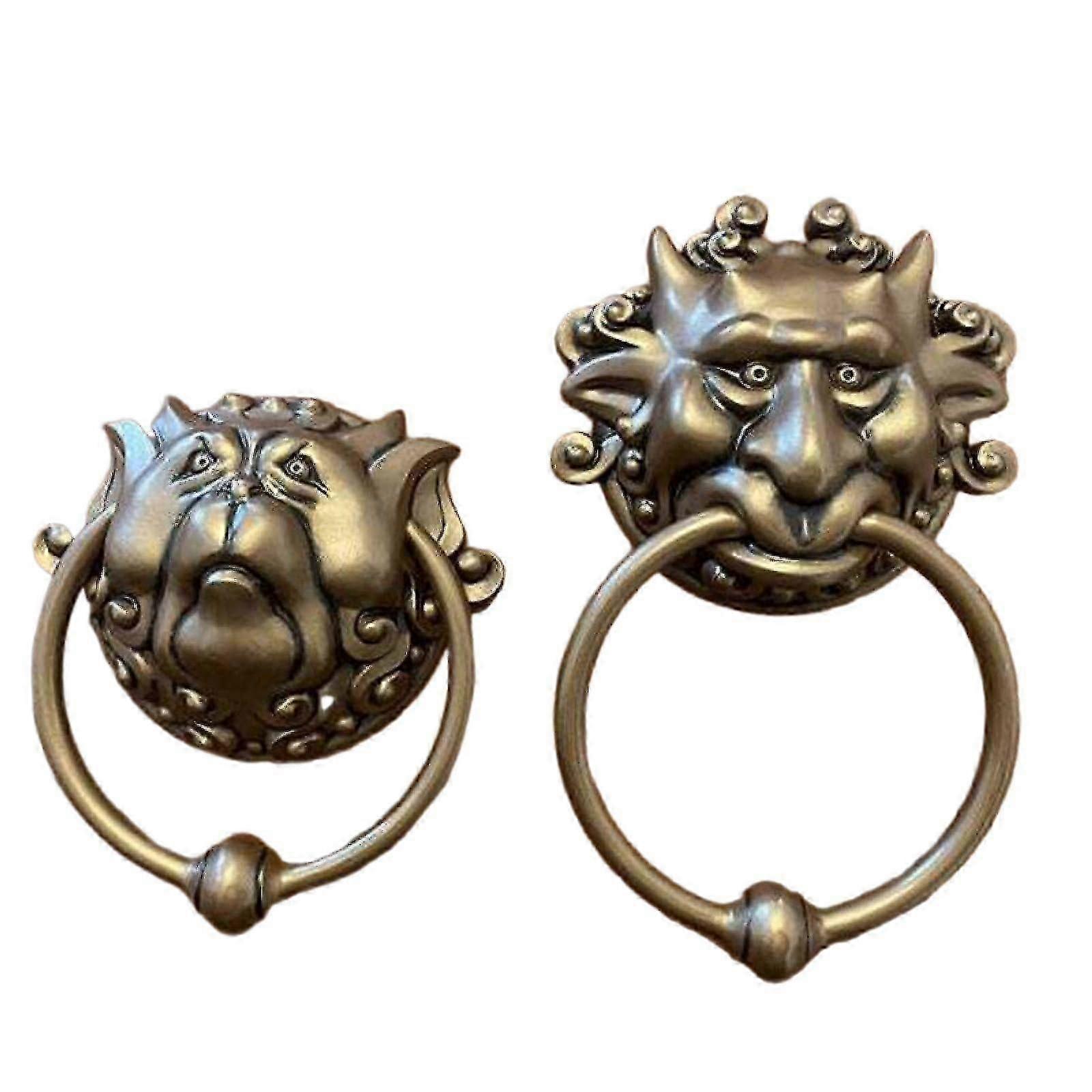 Door Knockers 3D Labyrinth Front Door Knocker, Barn Shed Doors, Antique Bronze Handle Knobs
