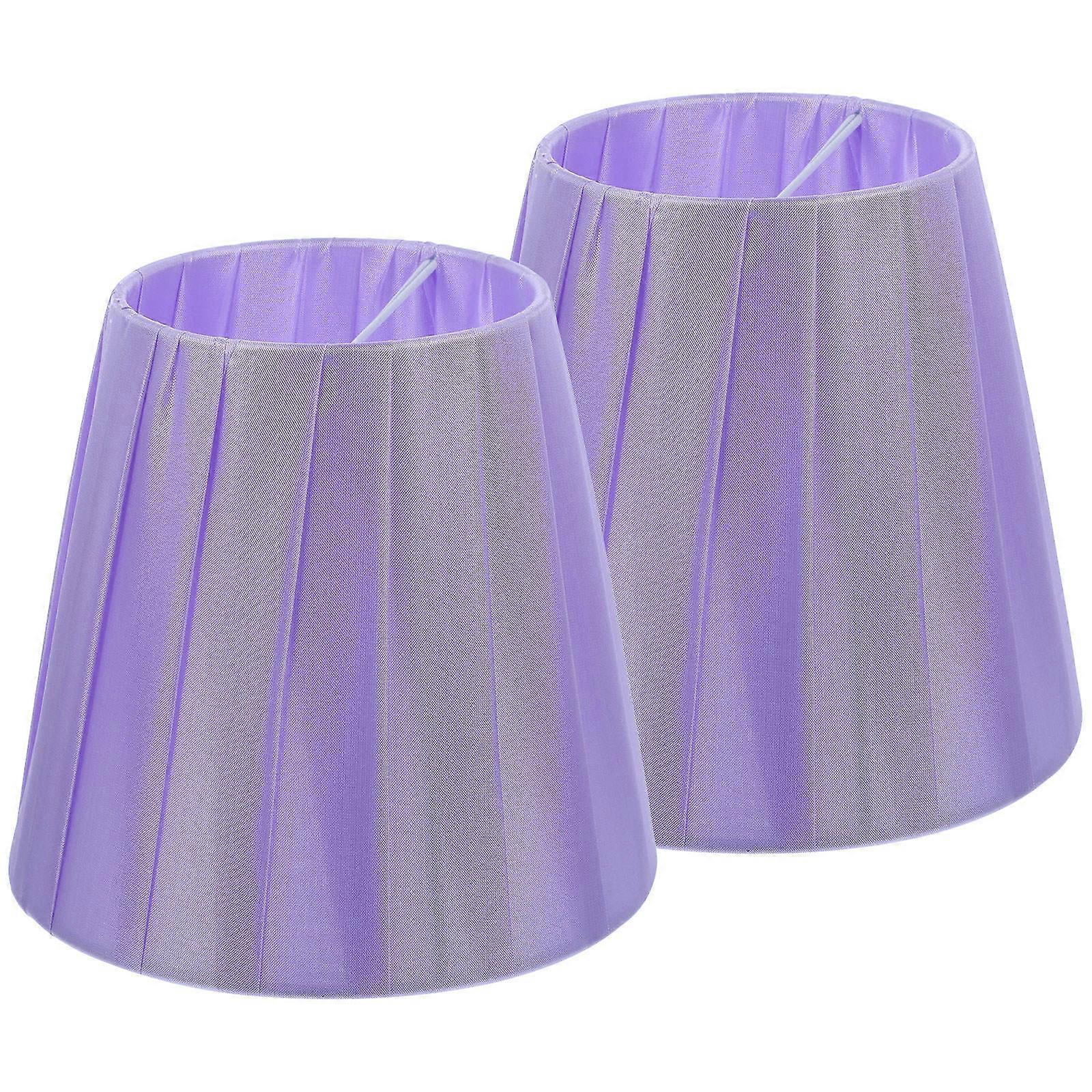 Clip on Lamp Shade Cloth Replacement for 4Pcs Table Lamps Purple Color