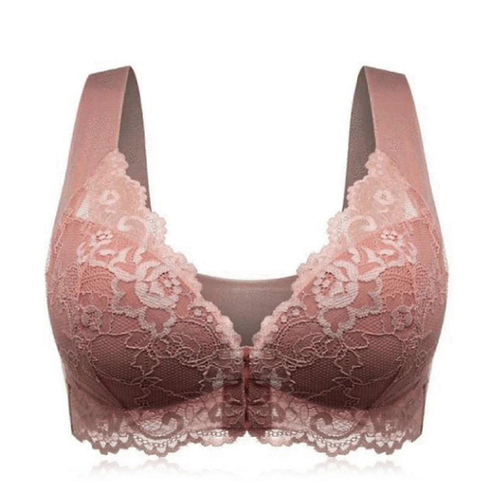 Front Closure Bra With Floral Lace Lift Stretch 5d Shaping Seamless Bra Push Up Full Coverage Underwear For Big Cup
