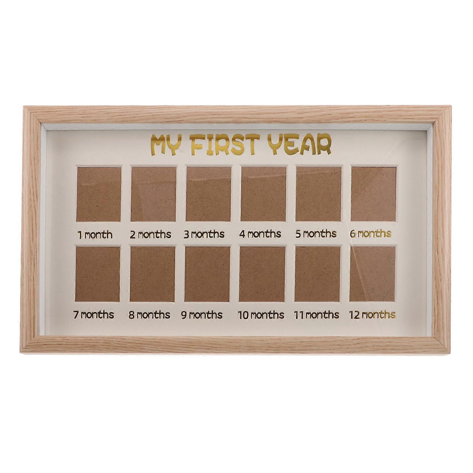 Growth Memorial Photo Frame Baby First Year Photo Frame for Display 12 Slots
