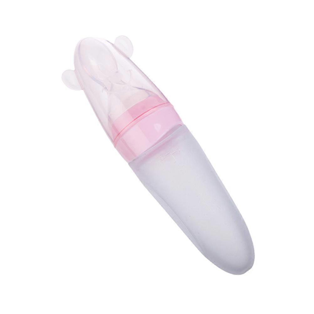 Squeezing Bottle Pink Precise Food Control Silicone Feeder Baby Feeder