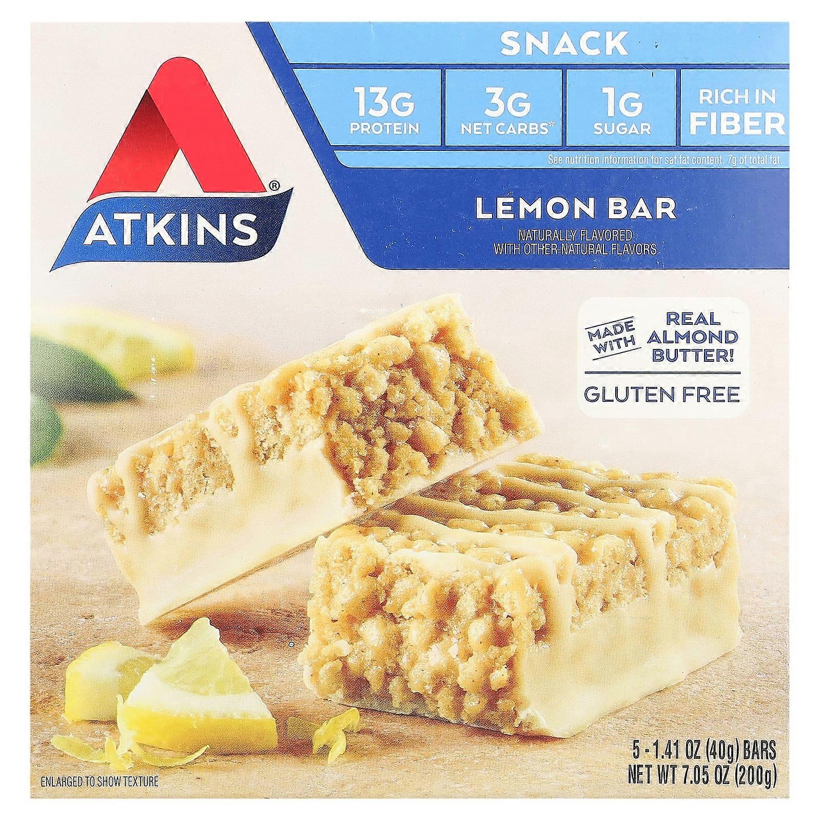 Snack, Lemon Bar, 5 Bars, 1.41 oz (40 g) Each