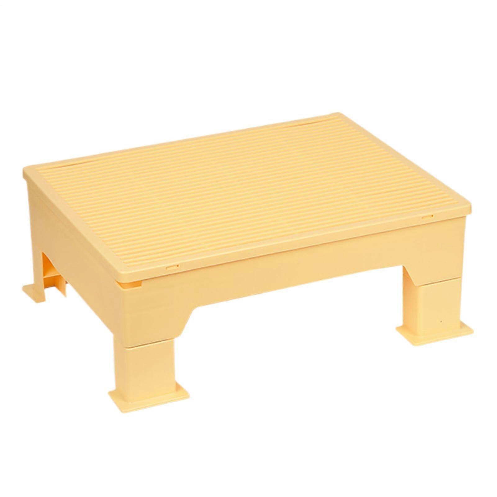 Litter Box Ramp HeightAdjustable Ramp Filter Grid Litter Stairs For ShortLegged Cats Indoor Outdoor Yellow