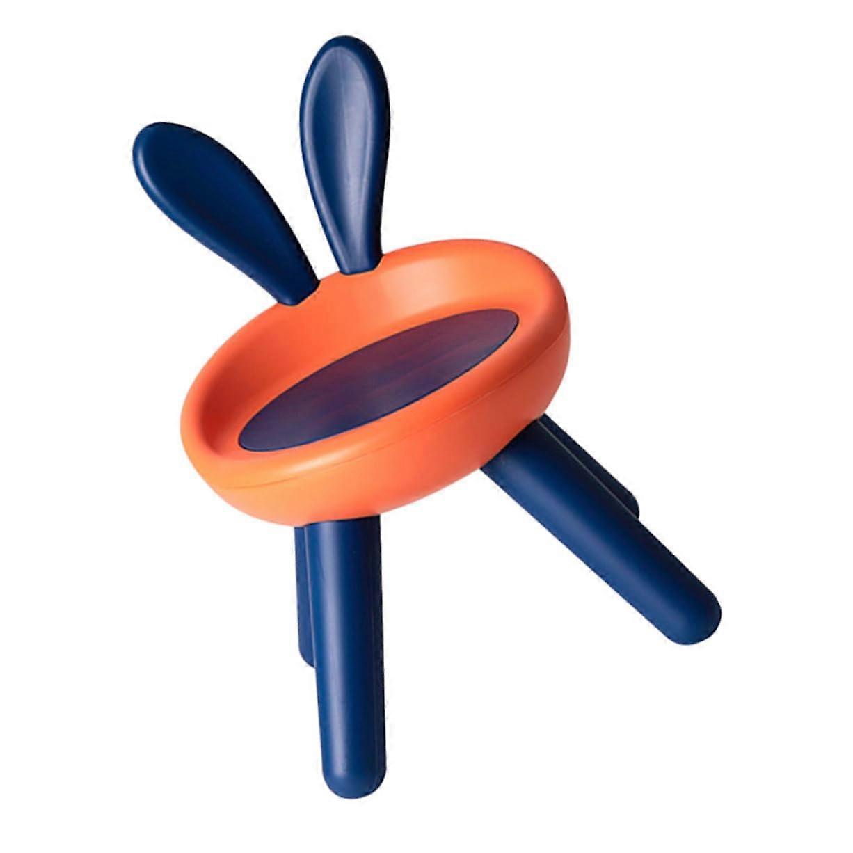 Ergonomic Stool With Backrest Stable Triangular Plastic Anti Fall Design Smooth Rounded Corners Safe Home Kindergarten